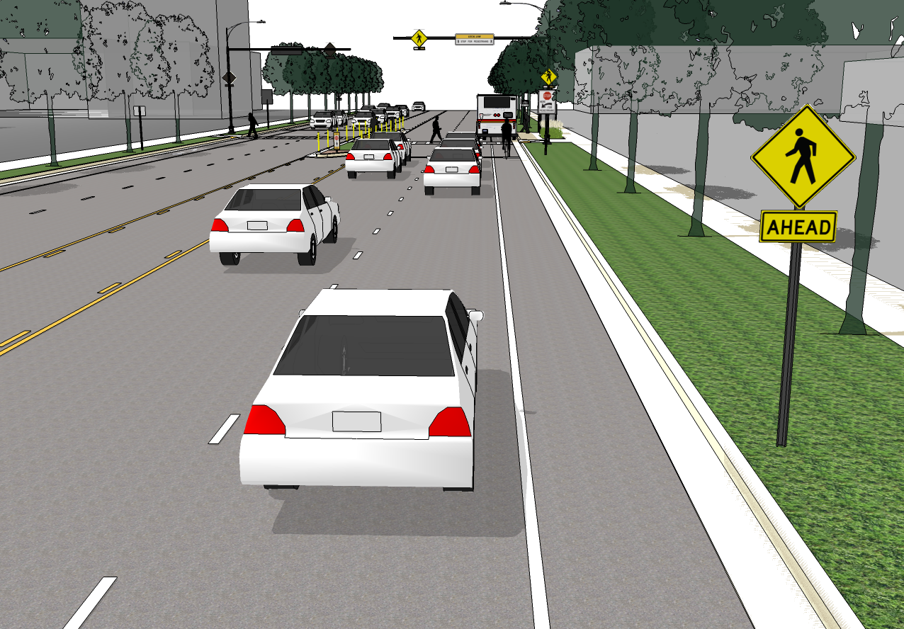 Midblock Crosswalks for Arterial Five Lane Roadways The Greenway