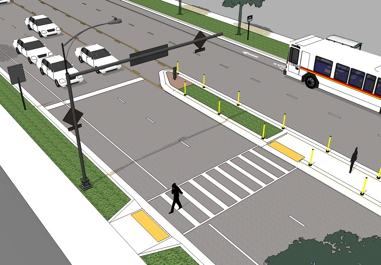 Midblock Crosswalks for Arterial Five Lane Roadways The Greenway